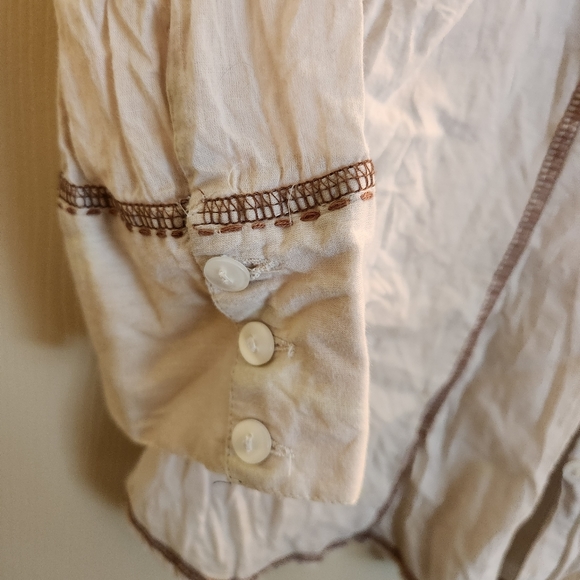 Cotton embroidered western button down shirt ¾ sleeves medium 🍄 feature🌻 - Picture 8 of 9